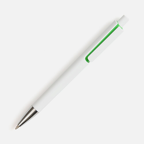 Ручка шариковая Dominanta, белая с зеленым - рис 4.