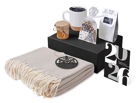 Подарочный набор c пледом, кружкой и вареньем, белый - рис 2.