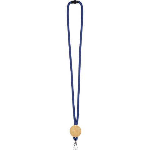 Шнурок для бейджа Tube Wood, синий - рис 3.