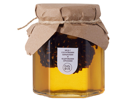 Мед с сосновой шишкой и кедровым орехом 250 гр. - рис 2.