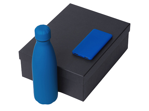 Подарочный набор с термобутылкой и повербанком С1, 5000 mAh, синий - рис 2.