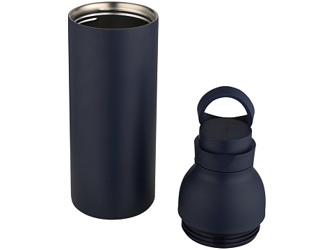 Illuminate бутылка для воды объемом 650 мл из переработанной нержавеющей стали RCS с двойными стенками и набором из 3 крышек - Синий Navy - рис 5.