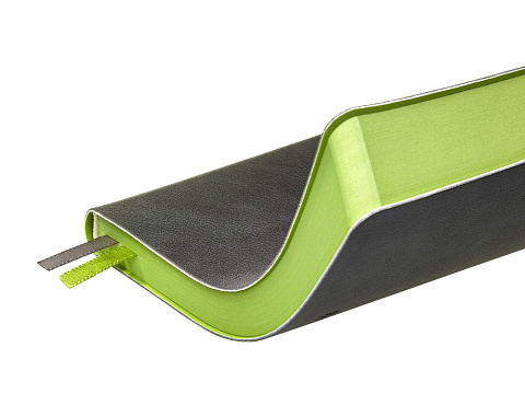 Ежедневник А5 датированный Boston 2026, серый с салатовым обрезом - рис 6.