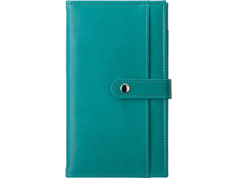 Блокнот-кошелек с сменным блоком А6 Wall Street, 64 листа, бирюзовый - рис 6.