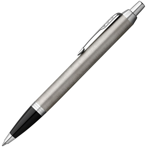 Ручка шариковая Parker IM Essential Stainless Steel CT, серебристая с черным