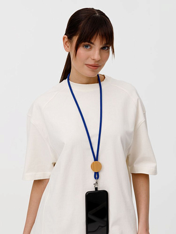 Шнурок для бейджа Tube Wood, синий - рис 9.