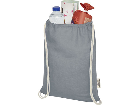 Oregon сумка-кисет из переработанного хлопка, сертифицированного согласно GRS, плотностью 140 г/м² - Серый - рис 3.