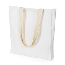 Сумка Donny из хлопка с донной складкой и парусиновыми ручками, белый