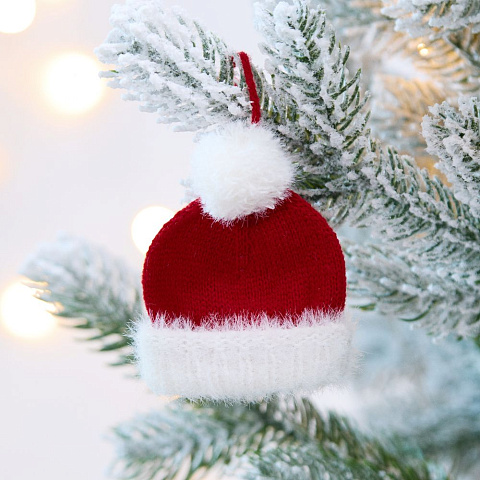 Подвеска на елку «Вьюшка», шапочка, красная - рис 4.