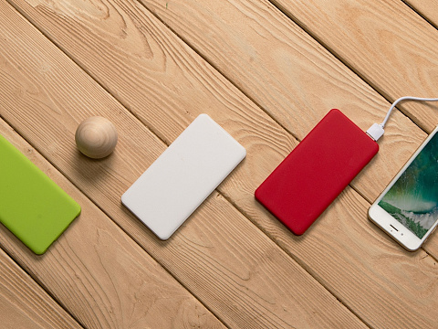 Портативное зарядное устройство Reserve с USB Type-C, 5000 mAh, зеленое яблоко - рис 11.