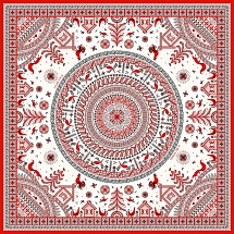 Платок Мезенская роспись