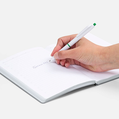 Ручка шариковая Bright Pop, белая с зеленым - рис 5.