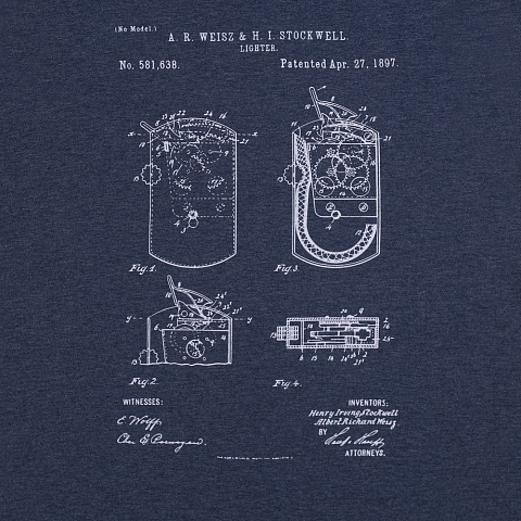 Футболка приталенная Old Patents. Lighter, синий меланж - рис 4.