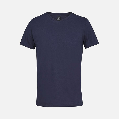 Футболка унисекс Regent с V-образным вырезом, кобальт (темно-синяя) - рис 2.