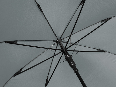 Зонт-трость Reviver с куполом из переработанного пластика, серый - рис 5.