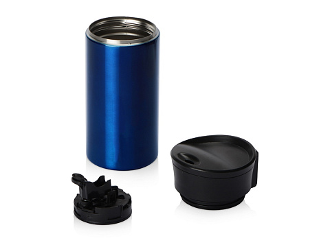 Вакуумная термокружка с кнопкой Upgrade, Waterline, тубус, темно-синий - рис 4.