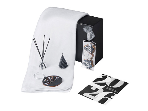 Подарочный набор с пледом, свечой и диффузором, белый - рис 2.