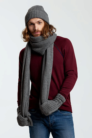 Шарф Nordkyn, серый меланж (эбонит) - рис 5.