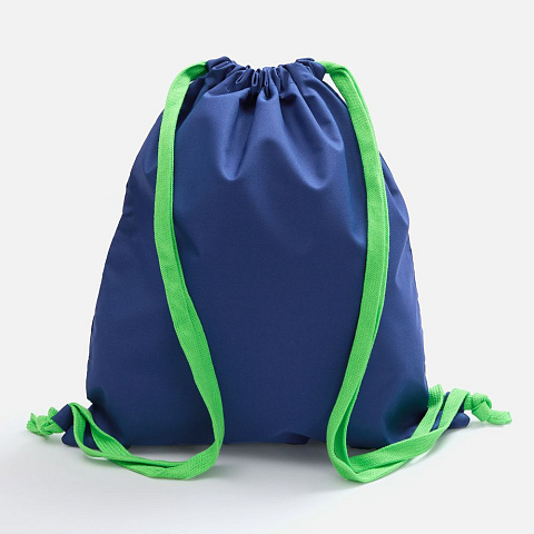 Рюкзак B3, синий с зелеными лямками - рис 3.