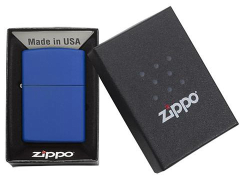 Зажигалка ZIPPO Classic с покрытием Royal Blue Matte, латунь/сталь, синяя, матовая, 38x13x57 мм - рис 6.