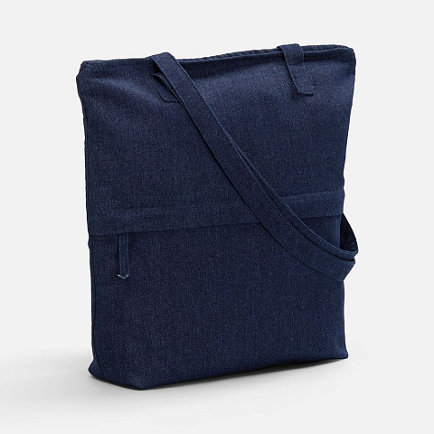 Сумка для покупок Denimate, темно-синяя - рис 2.