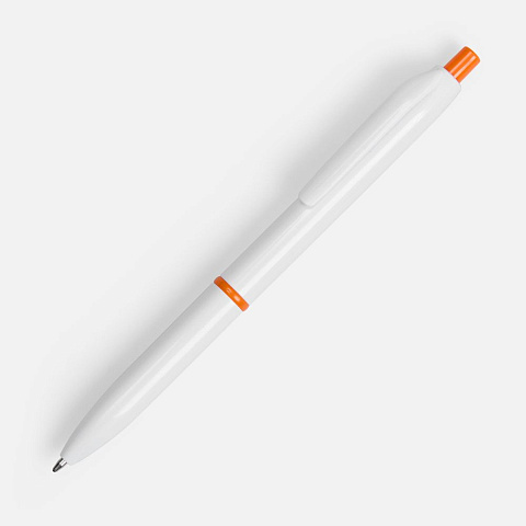 Ручка шариковая Bright Pop, белая с оранжевым - рис 2.