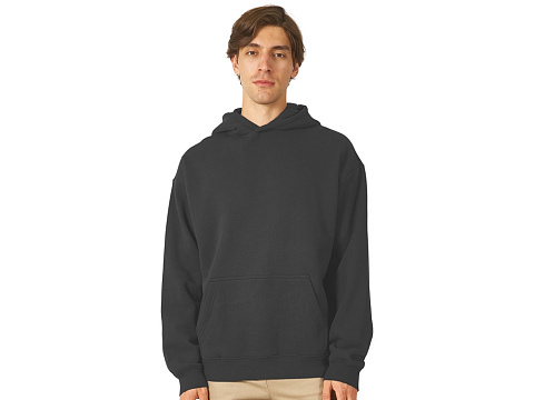 Толстовка с капюшоном оверсайз Berlin унисекс, темно-серый - рис 2.