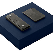 Подарочный набор Long River: картхолдер, ключница, синяя коробка