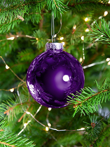 Елочный шар Finery Gloss, 8 см, глянцевый фиолетовый - рис 6.