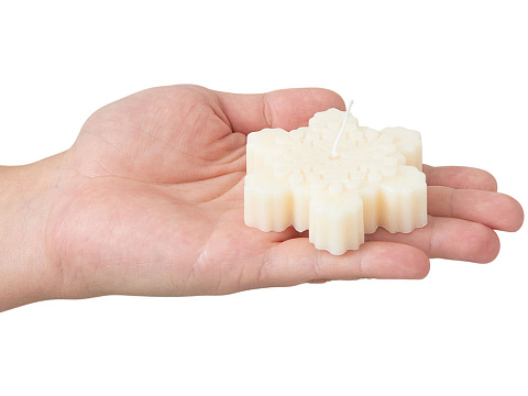 Свеча Снежинка, молочный - рис 5.