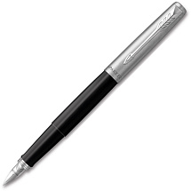 Перьевая ручка Parker Jotter Black CT, перо:F, цвет чернил: blue, в подарочной упаковке.