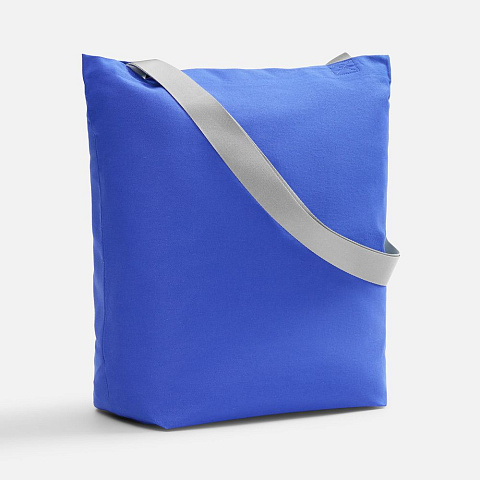 Шопер B5, синий с широкими серыми ручками - рис 2.