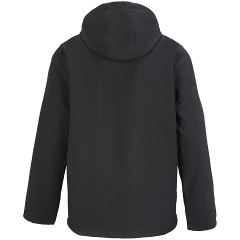 Куртка софтшелл с капюшоном мужская Race Men, черная - рис 3.