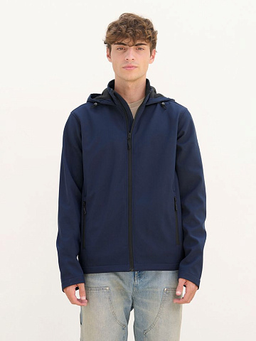 Куртка софтшелл с капюшоном мужская Race Men, темно-синяя - рис 6.