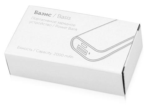 Портативное зарядное устройство (power bank) Basis, 2000 mAh, красный - рис 4.