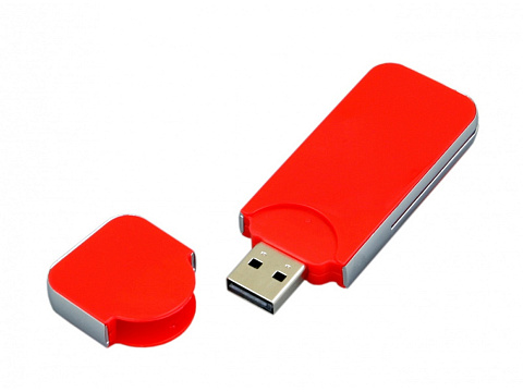 USB-флешка на 64 ГБ в стиле I-phone, прямоугольнй формы, красный - рис 2.