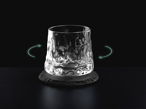 Вращающийся бокал для виски на сланцевом костере Bromo