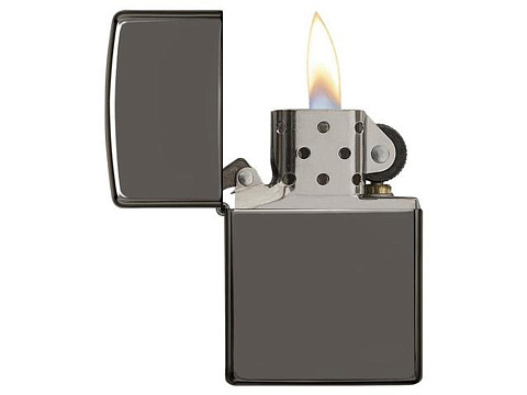 Зажигалка ZIPPO Classic с покрытием Black Ice, латунь/сталь, чёрная, глянцевая, 38x13x57 мм - рис 4.