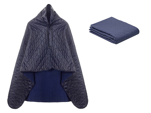 Пончо Cappy с капюшоном на липучке в мешке, темно-синий - рис 6.