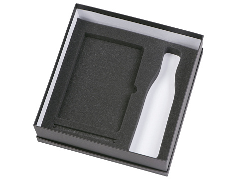 Подарочный набор с блокнотом С1, металлической ручкой и термобутылкой, красный - рис 3.