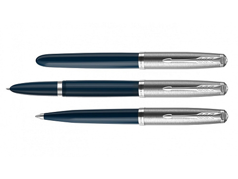 Перьевая ручка Parker 51 CORE MIDNIGHT BLUE CT, перо: F, цвет чернил: black, в подарочной упаковке. - рис 5.