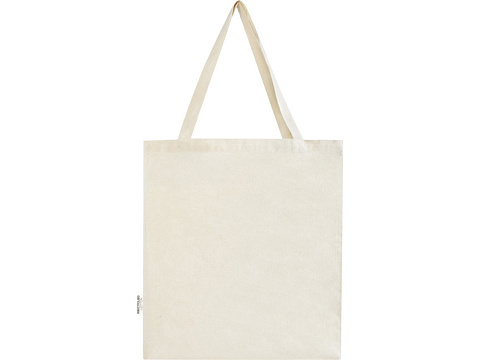 Madras эко- сумка с ластовицей из переработанного хлопка, сертифицированного согласно GRS, плотностью 140 г/м² - Натуральный - рис 3.