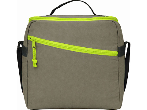 Изотермическая сумка-холодильник Neo Classic c контрастной молнией, серый/зеленое яблоко - рис 3.