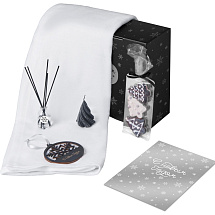 Подарочный набор с пледом, свечой и диффузором, белый