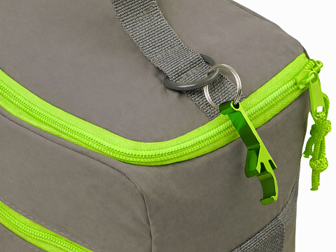 Изотермическая сумка-холодильник Neo Classic c контрастной молнией, серый/зеленое яблоко - рис 9.
