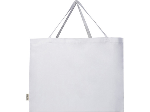 Odessa большая эко-сумка из переработанного хлопка, сертифицированного согласно GRS, плотностью 220 г/м² - Белый - рис 3.