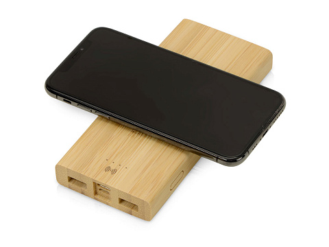 Внешний беспроводной аккумулятор из бамбука "Bamboo Air", 10000 mAh - рис 3.