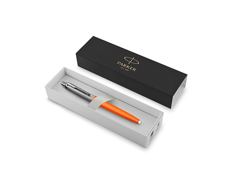 Шариковая ручка Parker Jotter Originals Orange Chrome CT, стержень: M blue в подарочной упаковке - рис 4.