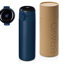 Вакуумная термокружка Waterline с медной изоляцией Bravo, 400 мл, тубус, темно-синий