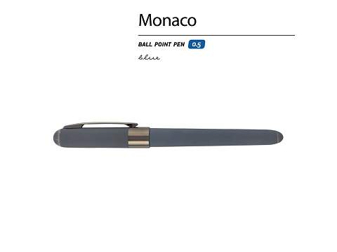 Ручка пластиковая шариковая Monaco, 0,5мм, синие чернила, графит/вороненая сталь - рис 2.